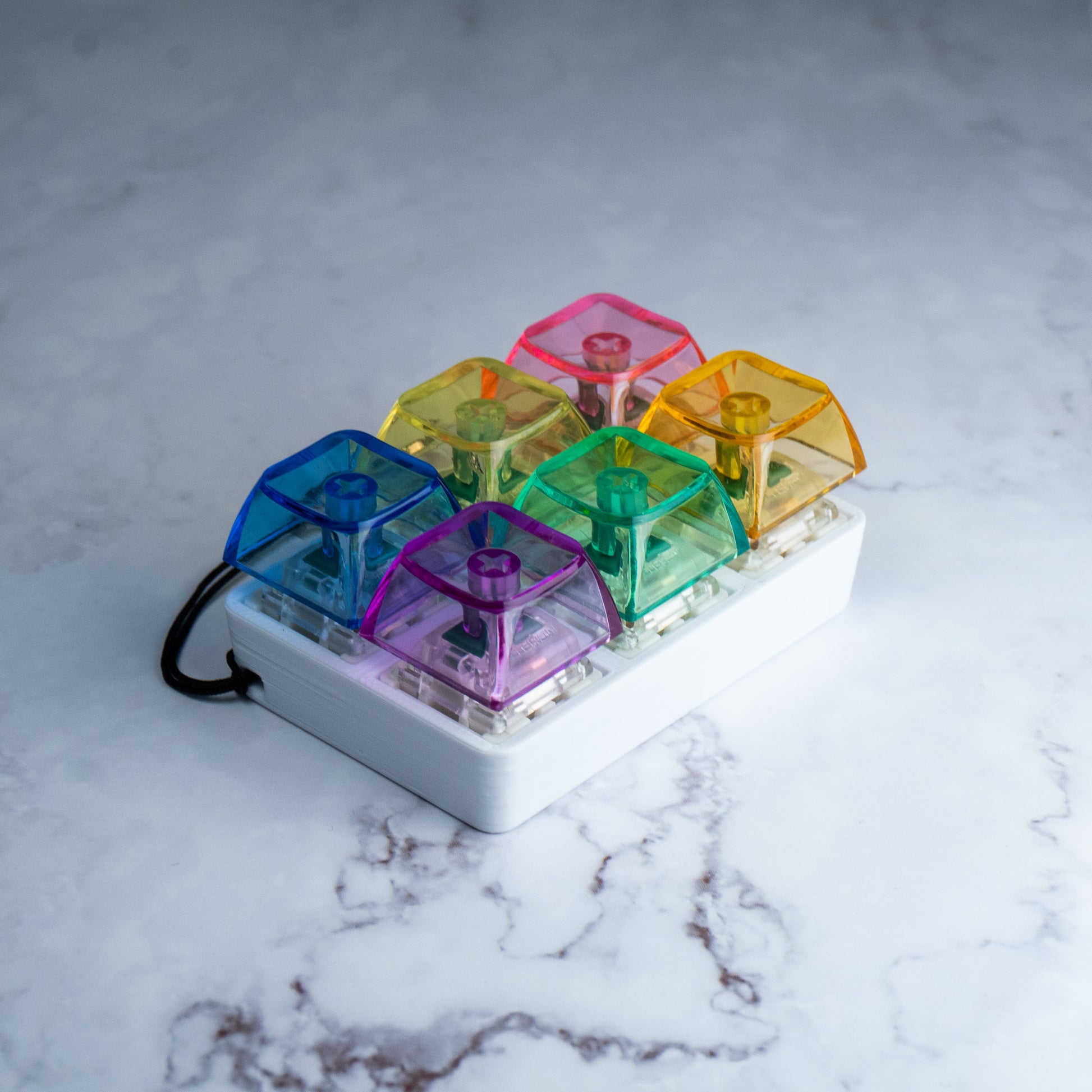 6-Piece Rainbow Rocks: Mechanical Fidget Toy Keychain