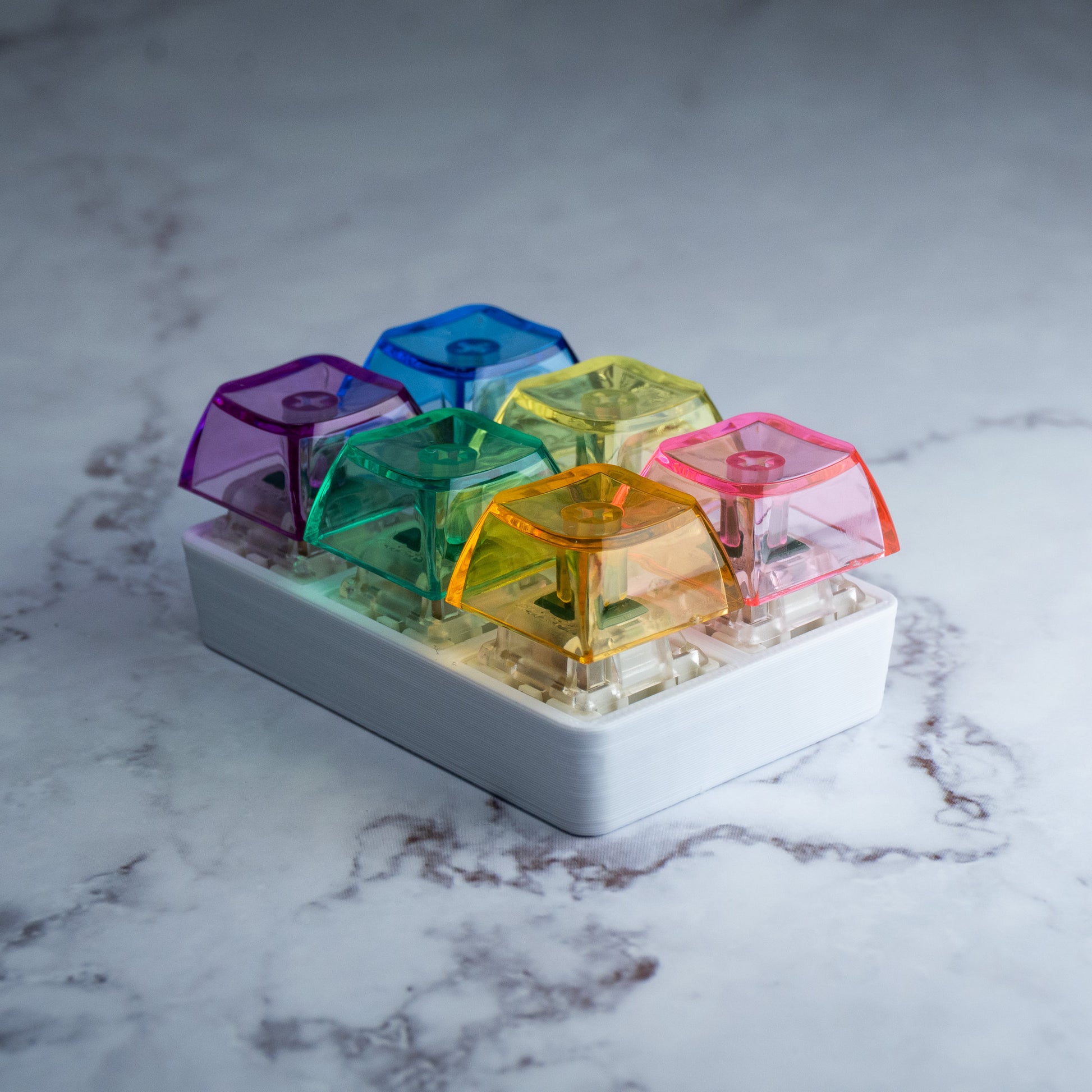 6-Piece Rainbow Rocks: Mechanical Fidget Toy Keychain