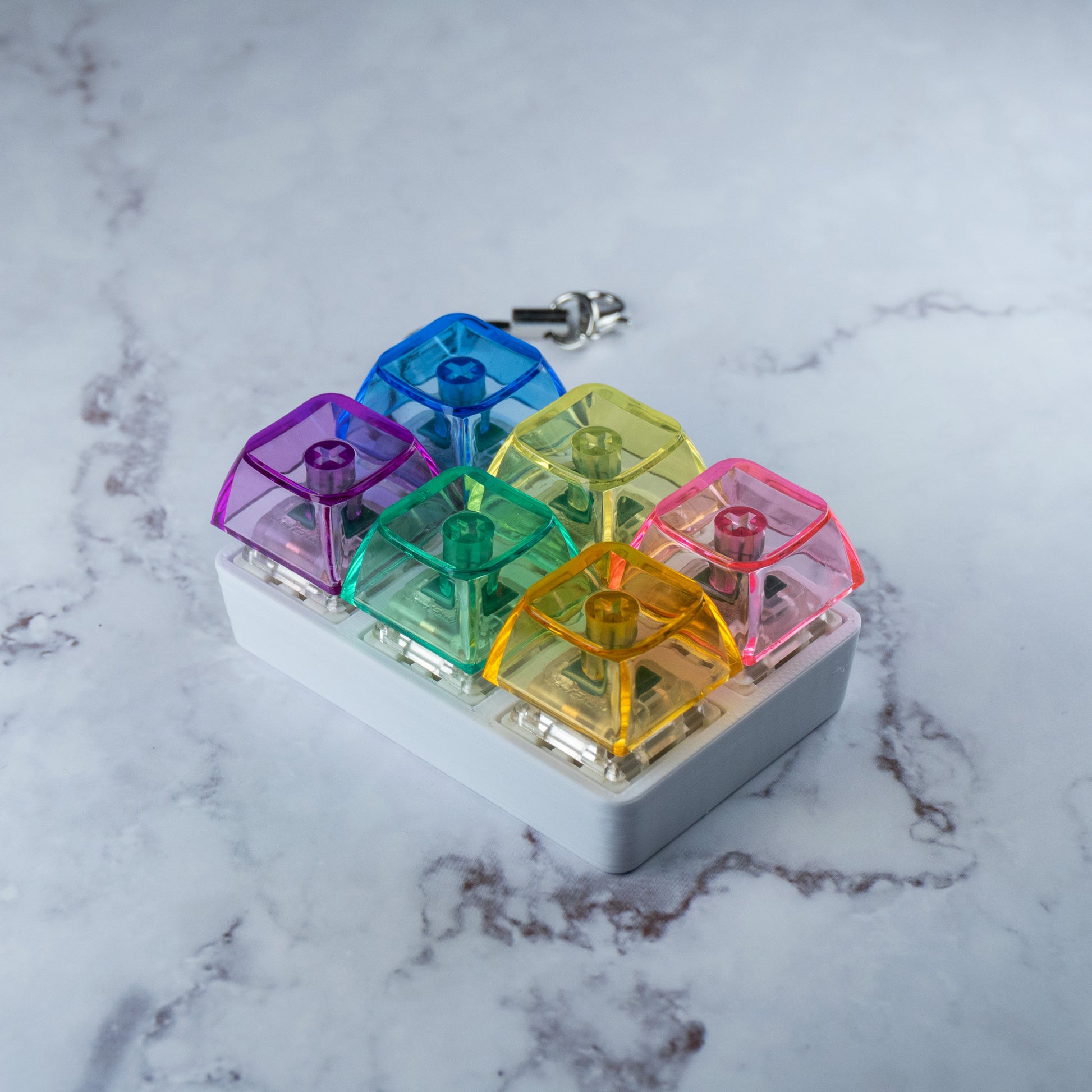6-Piece Rainbow Rocks: Mechanical Fidget Toy Keychain