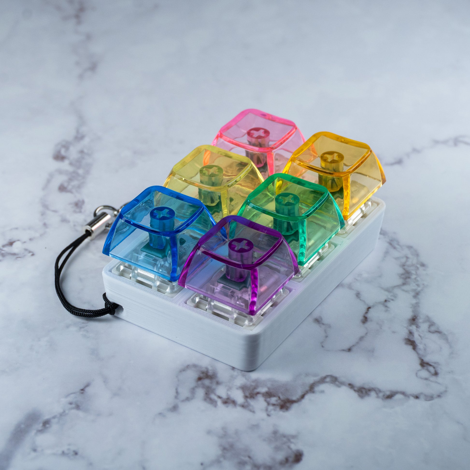 6-Piece Rainbow Rocks: Mechanical Fidget Toy Keychain