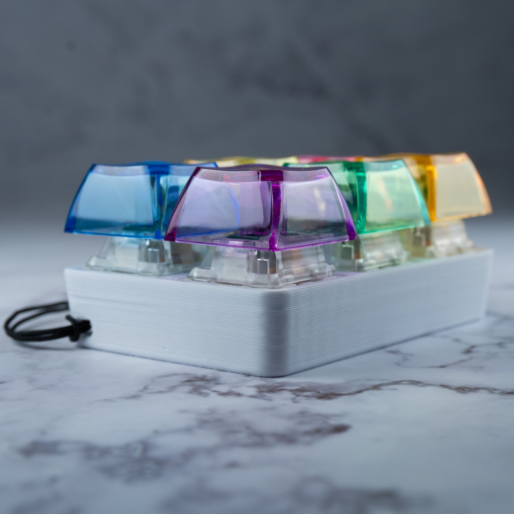 6-Piece Rainbow Rocks: Mechanical Fidget Toy Keychain
