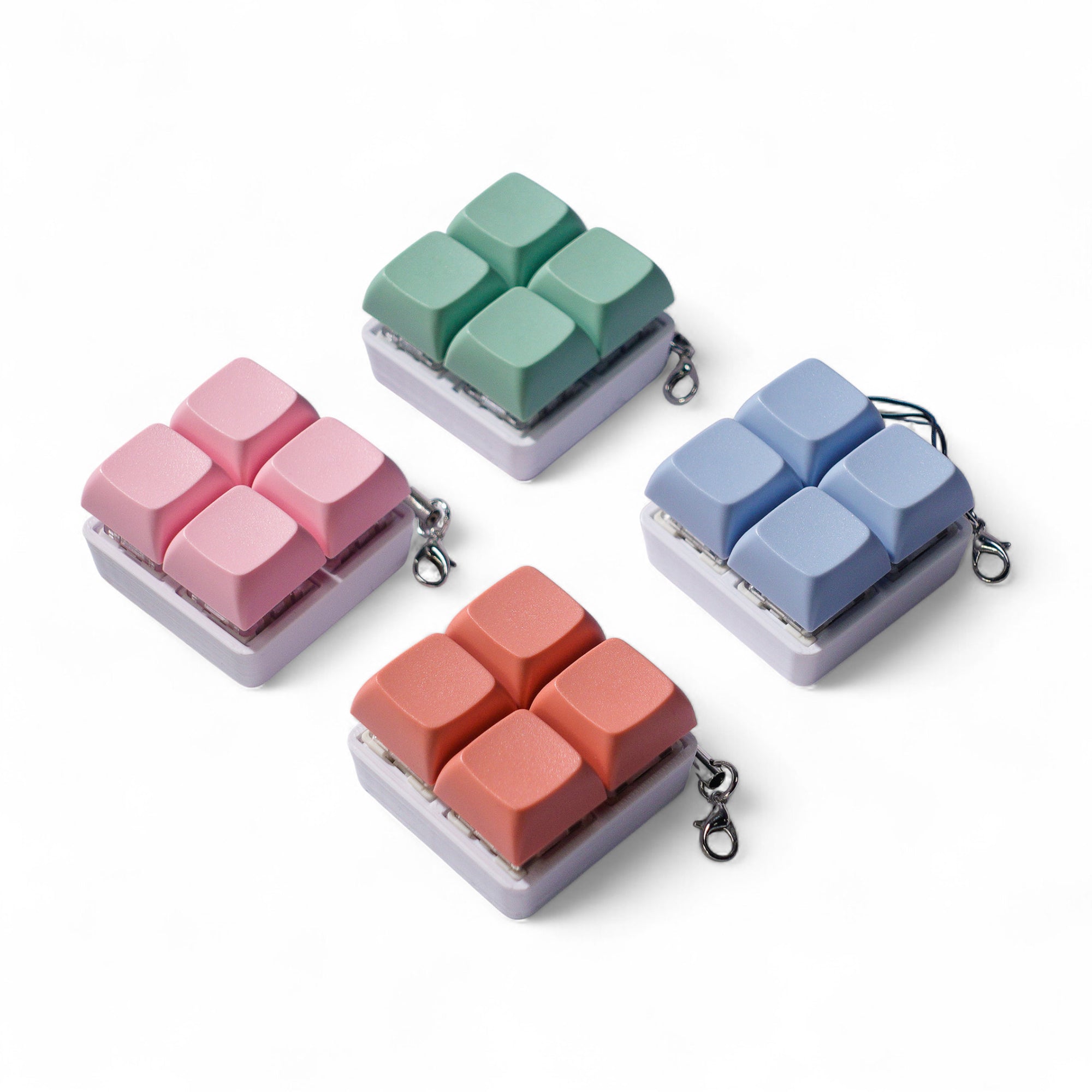 2x2 Square: Mechanical Fidget Keychain - Pastel Colors