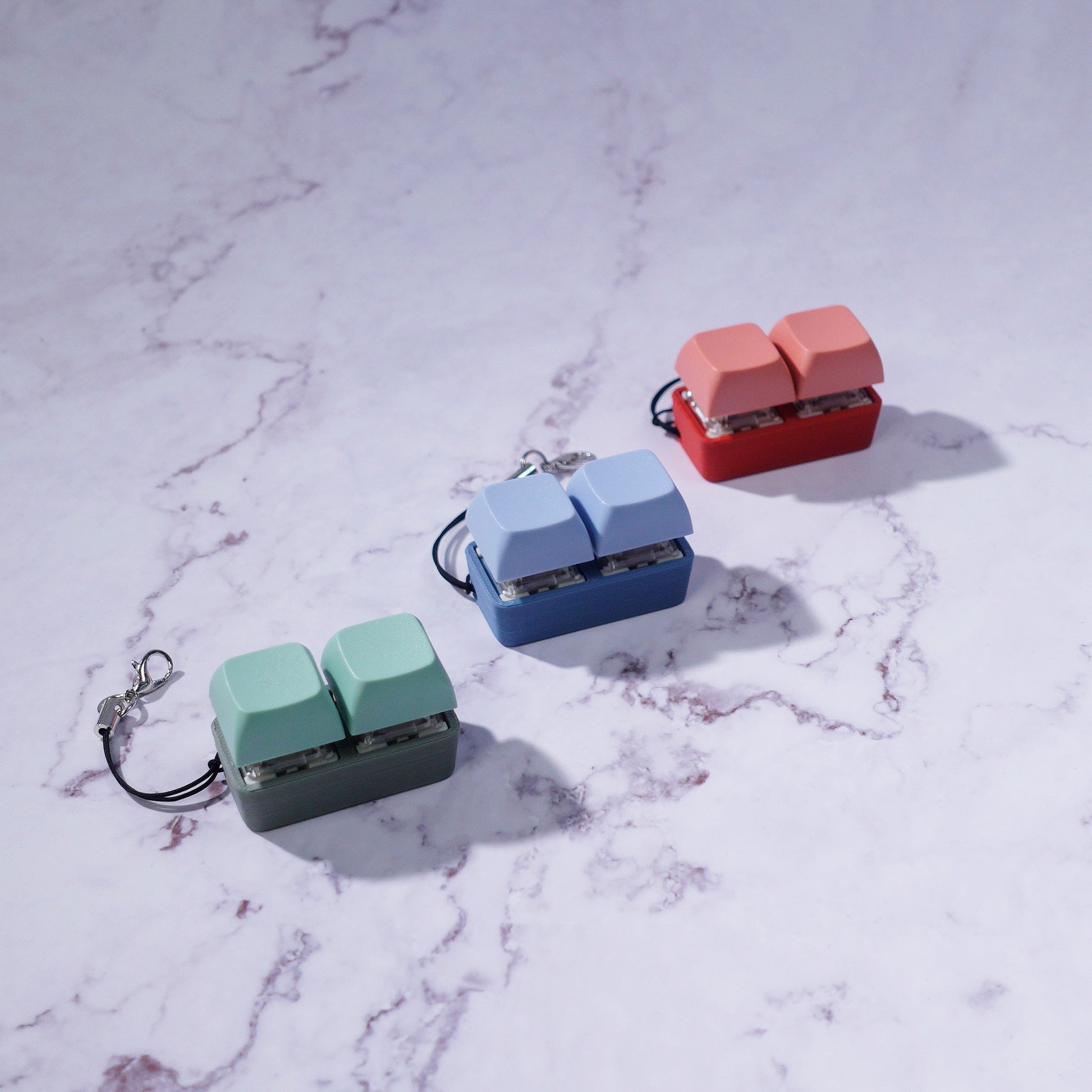 2x1 Double: Mechanical Fidget Toy Keychain - Two-Tone Series