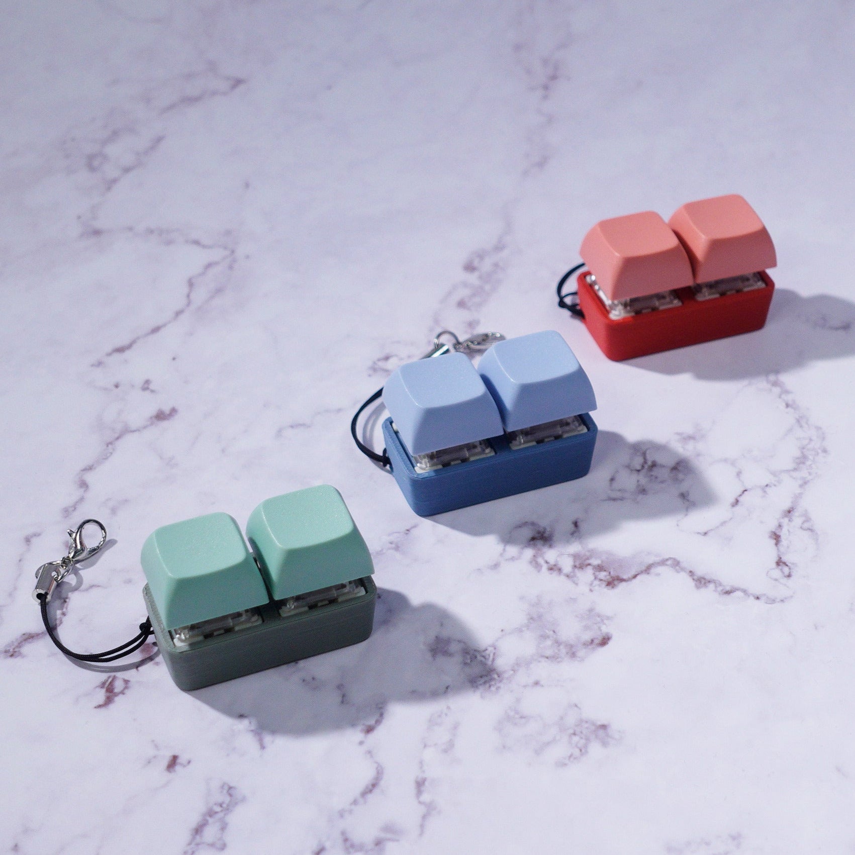 2x1 Double: Mechanical Fidget Keychain - Two-Tone Series