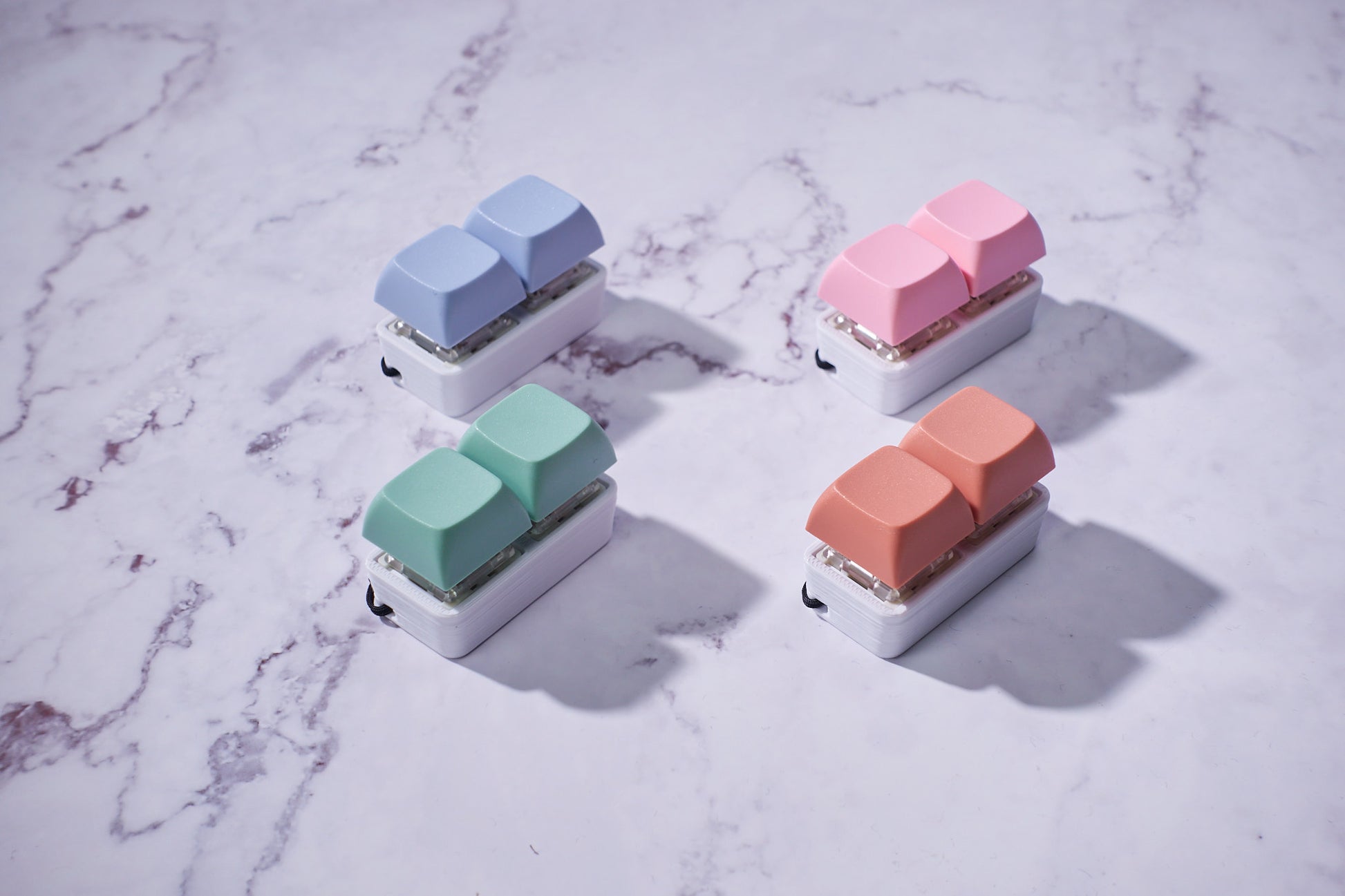 2x1 Double: Mechanical Fidget Toy Keychain - Pastel Colors