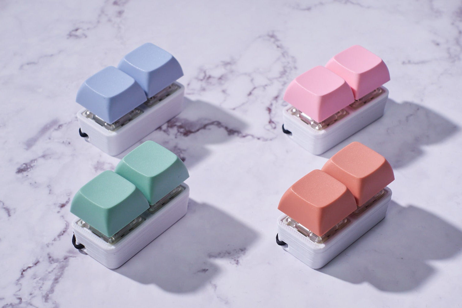 2x1 Double: Mechanical Fidget Keychain - Pastel Colors